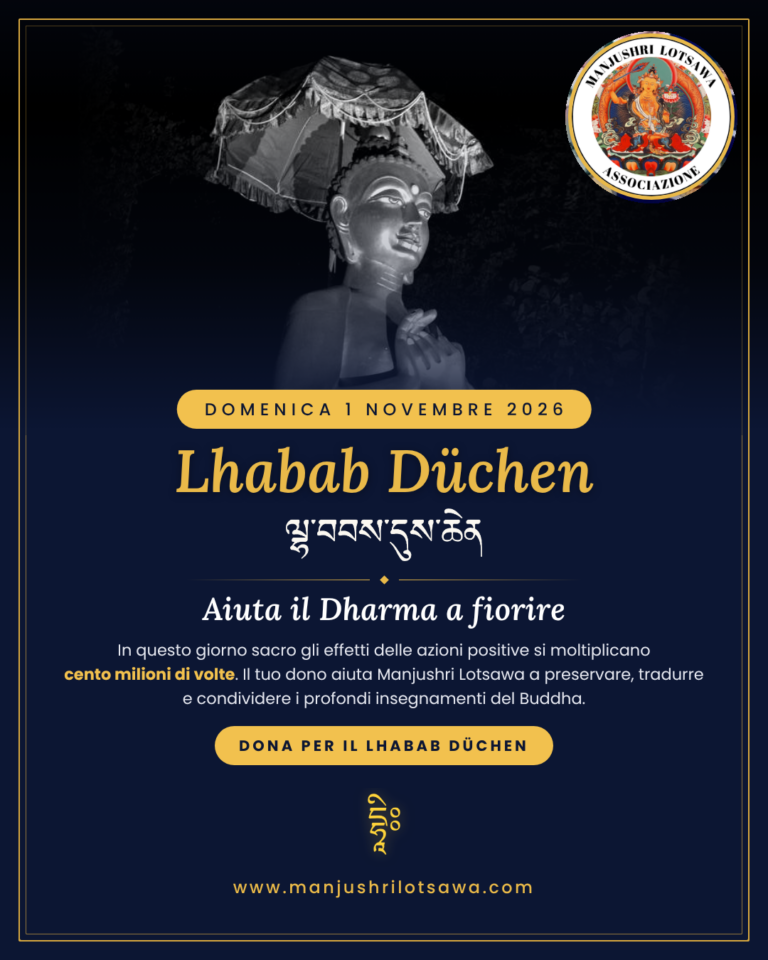 Locandina Lhabab Düchen, domenica 1 novembre 2026: Aiuta il Dharma a fiorire